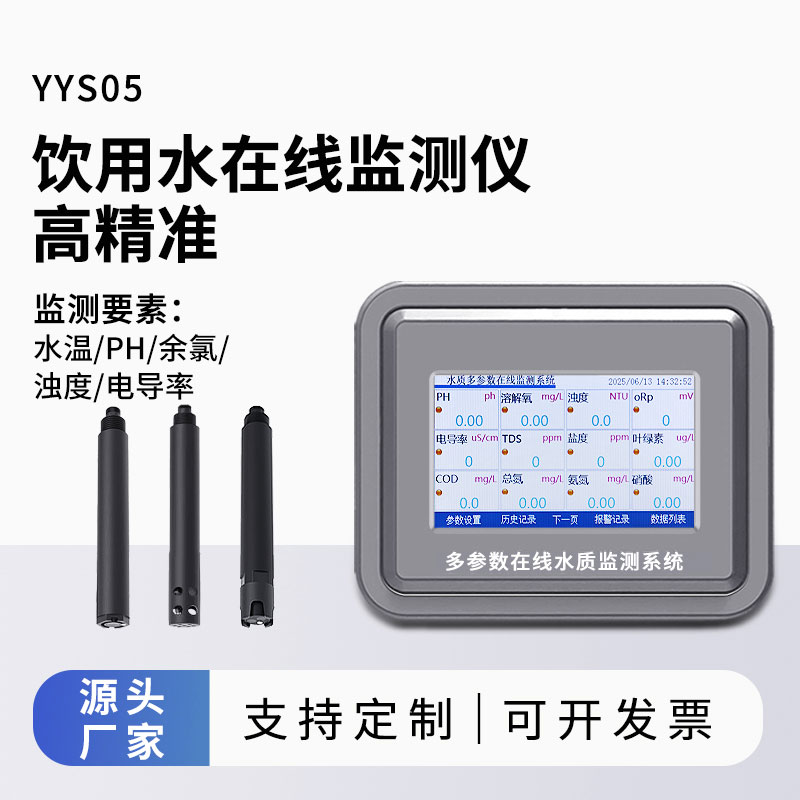 饮用水水质监测参数(水温、ph、余氯、浊度、电导率)